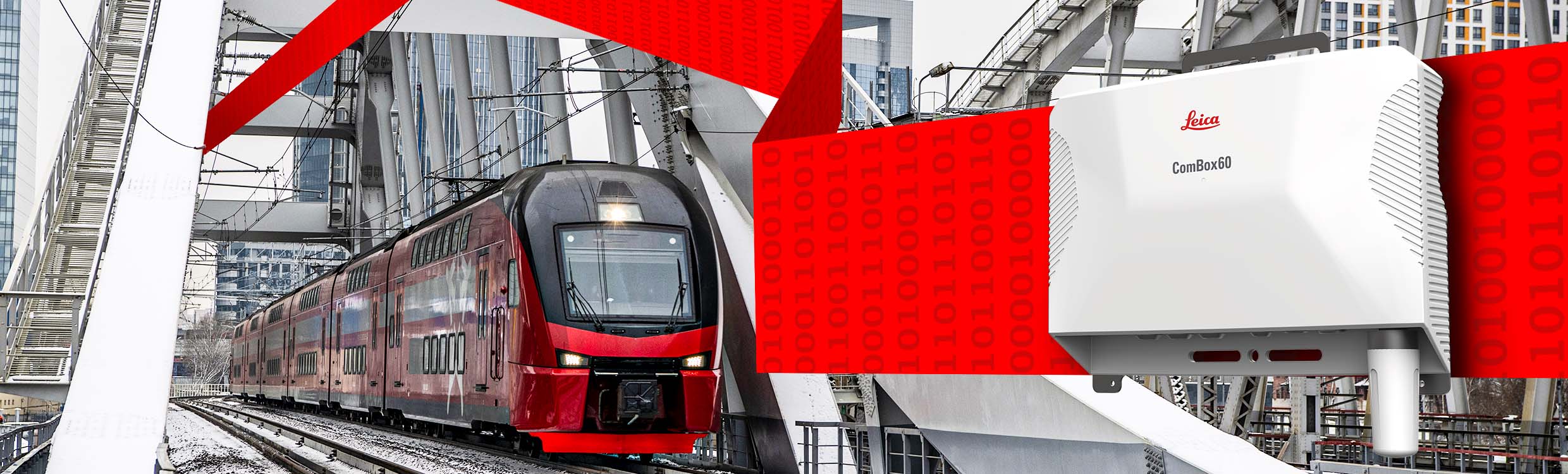 Leica ComBox60-overvågning af transportinfrastruktur med broer og jernbaner